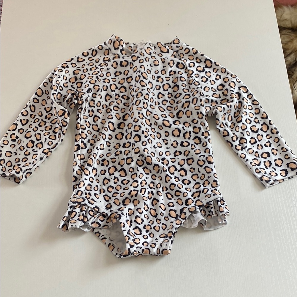 SHEIN Leopard Print Kids Swim One Piece